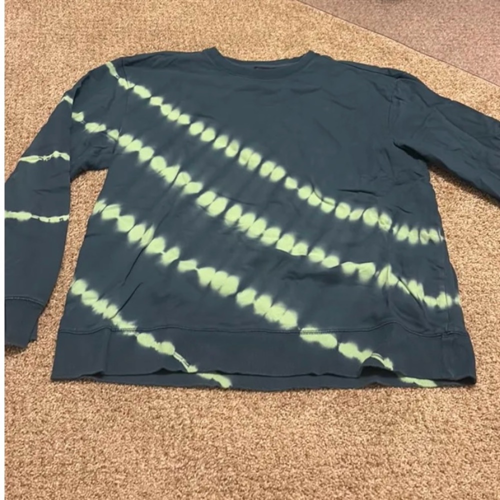 Original Use Men's Crewneck Sweater - Blue and Green Tie-Dye